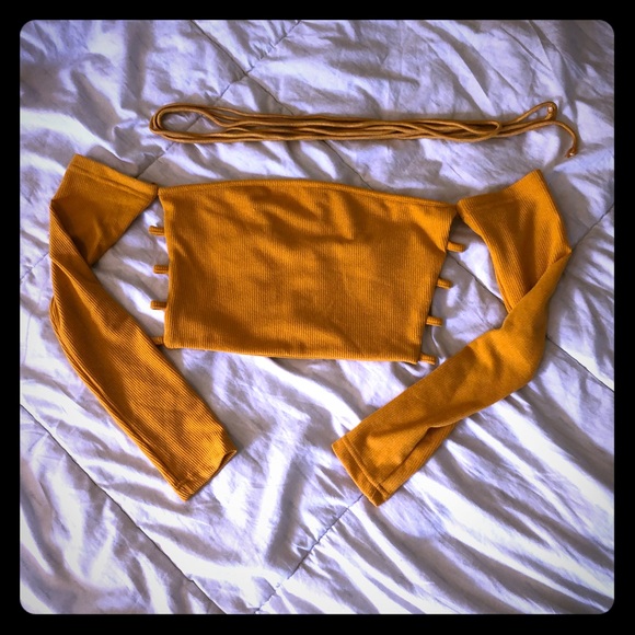 Tops - NWOT Mustard Crop Top
